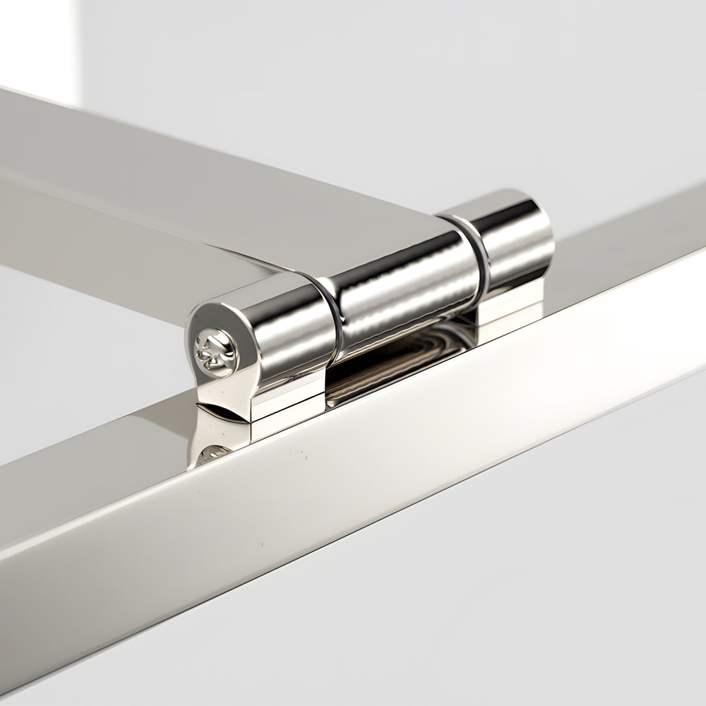 Close-up hardware detail of the Viora adjustable LED bathroom vanity light bar