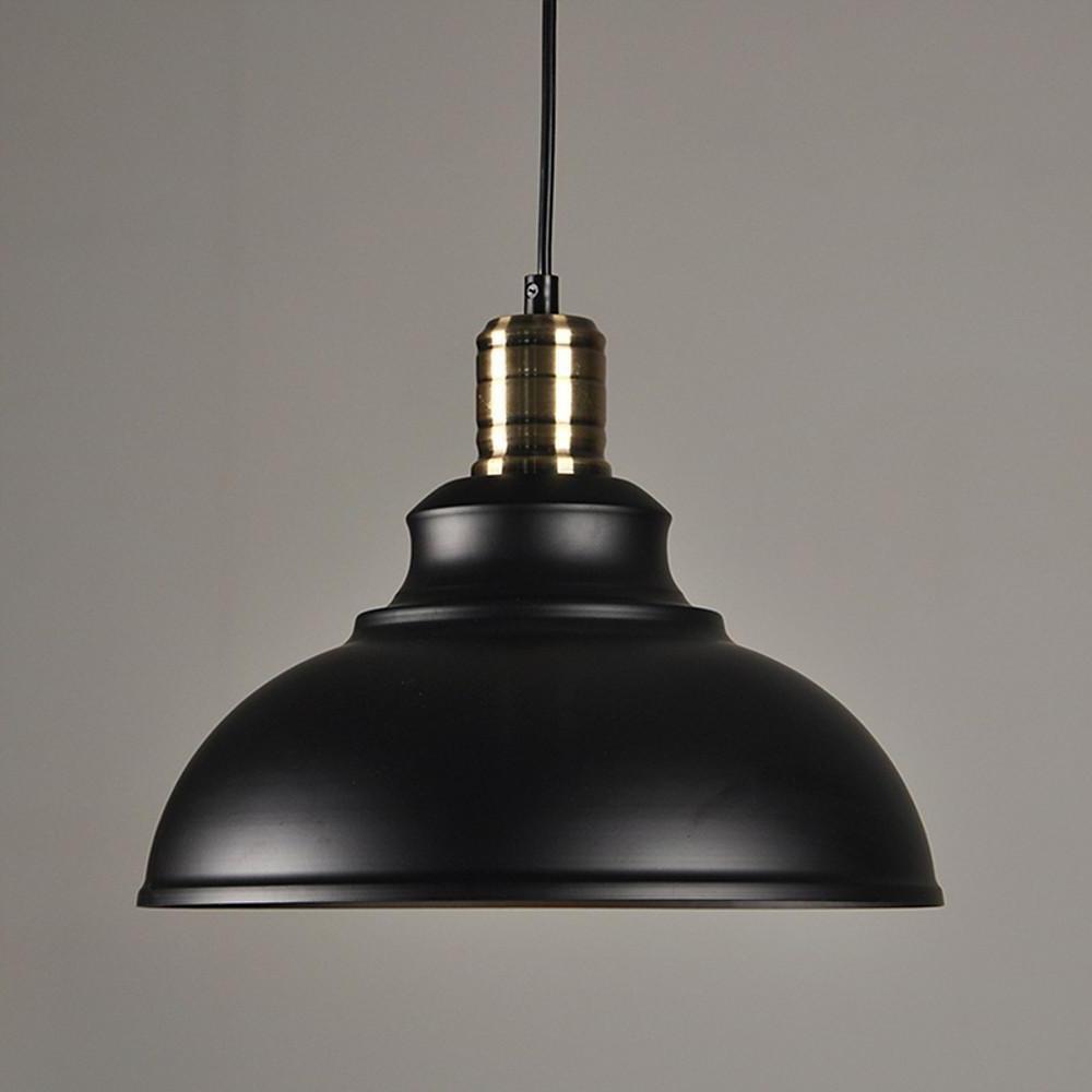 Aureon 14-inch dome pendant light in black, modern ceiling pendant for dining rooms and home offices