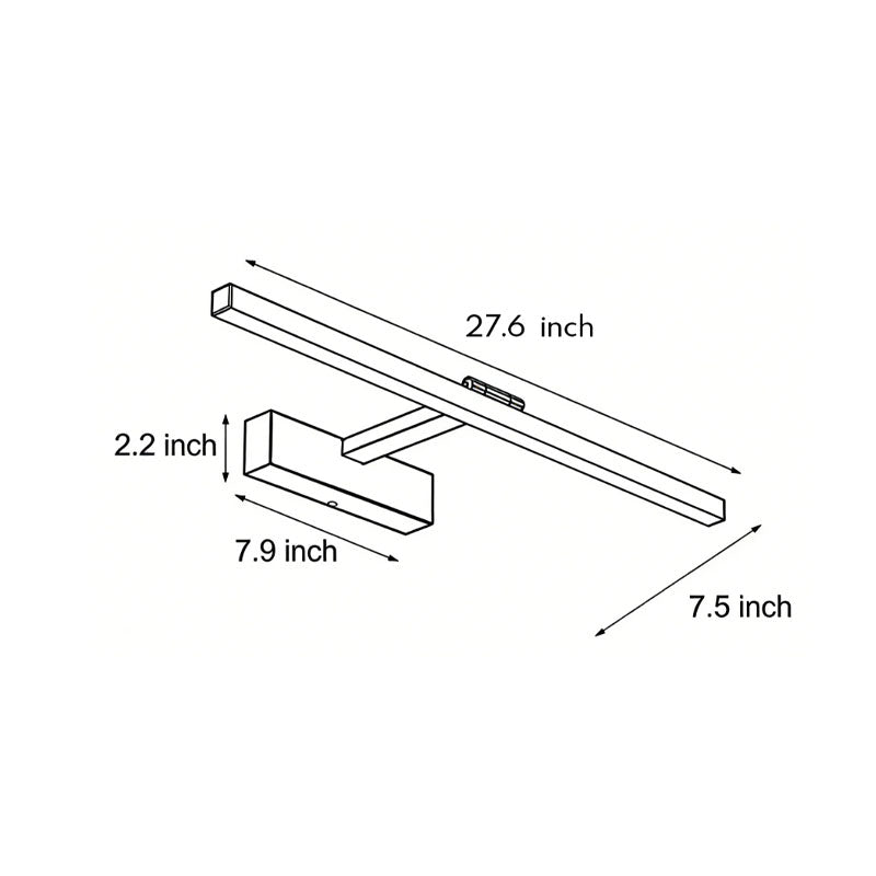 Dimension diagram for the Viora LED bathroom vanity light bar showing width and depth measurements