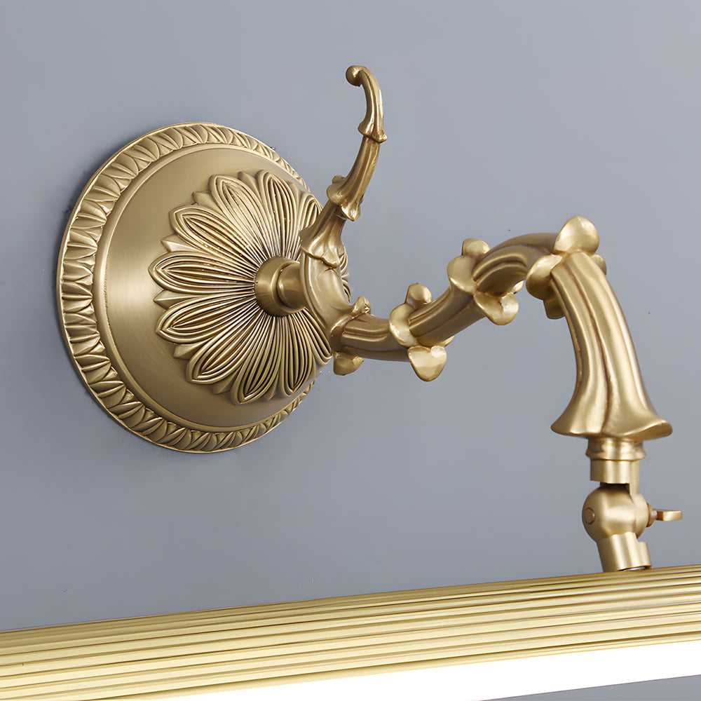Viora linear copper wall light with adjustable mounting position detail