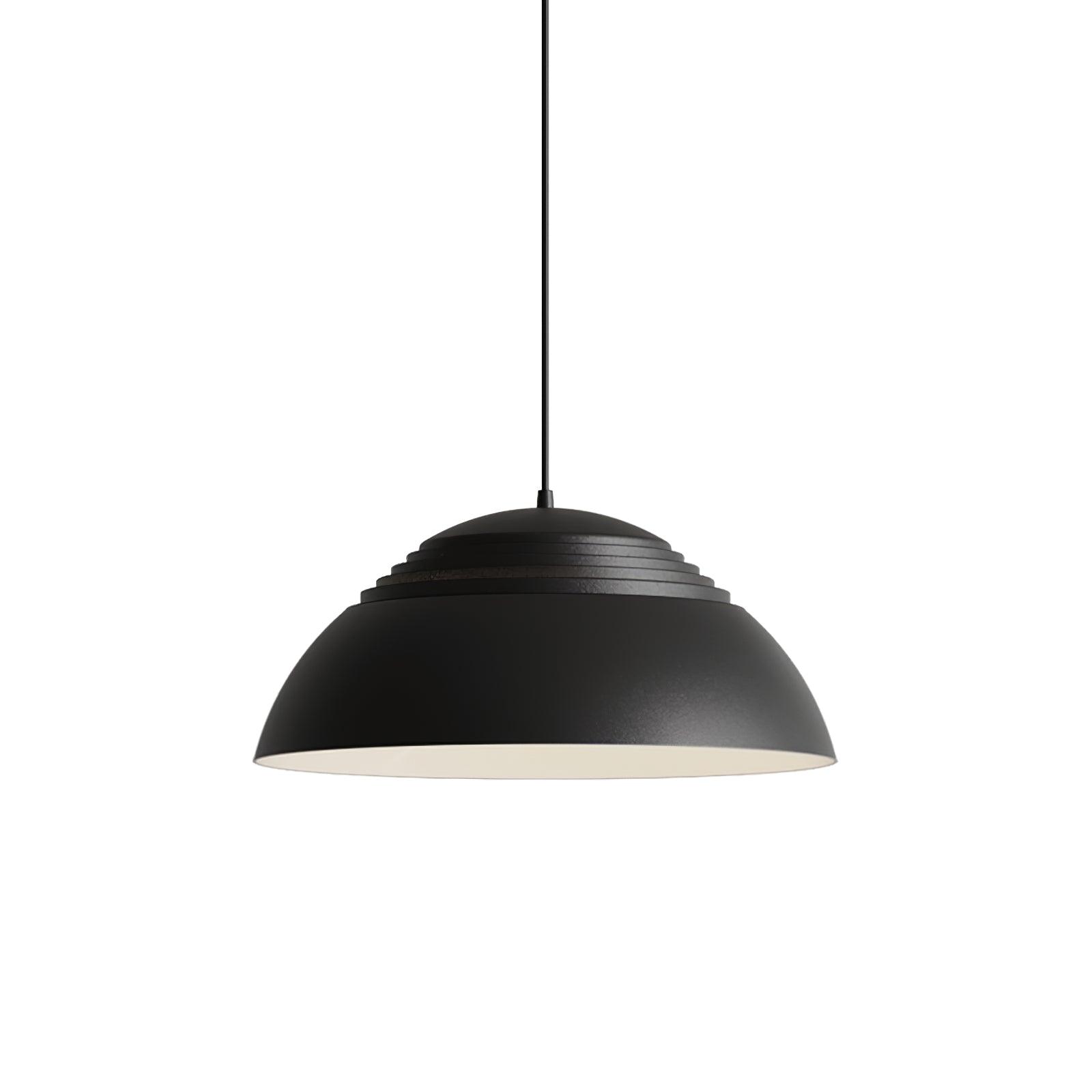 Close-up of the ridged fluted surface of the Vantara drum pendant shade in matte white