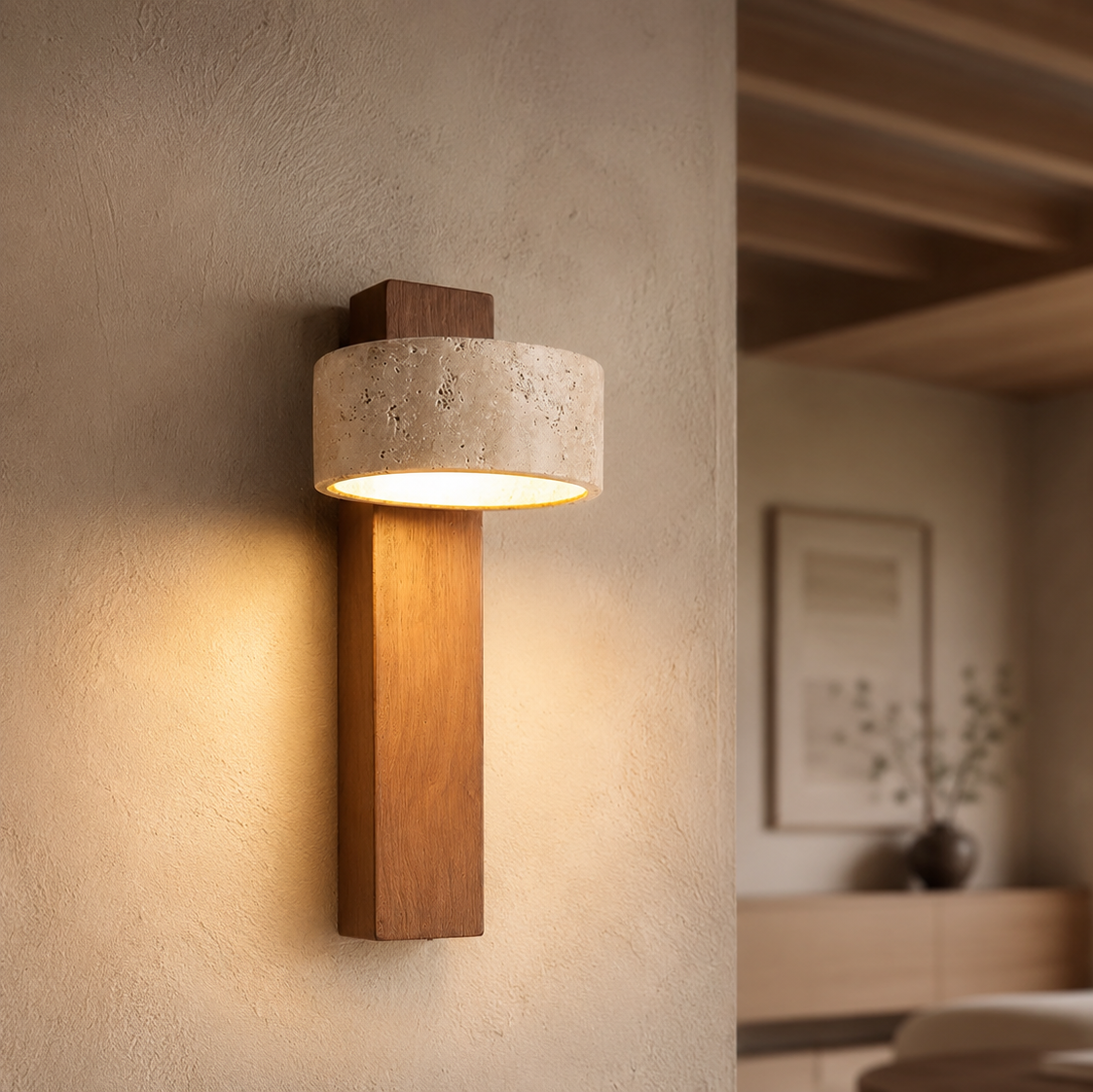 Aven Travertine Wall Light