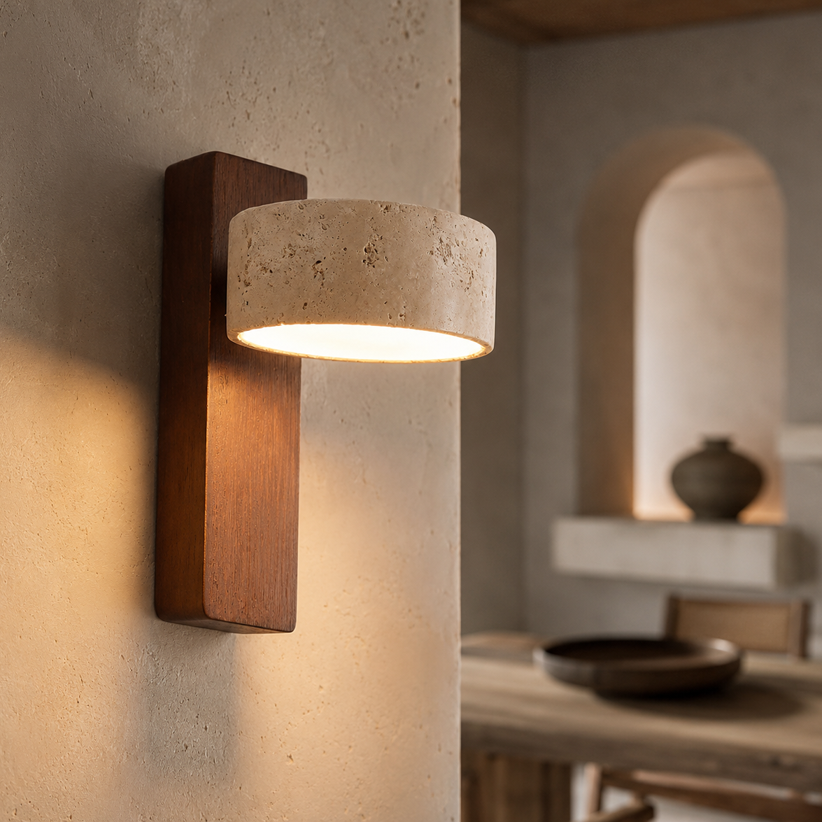 Aven Travertine Wall Light