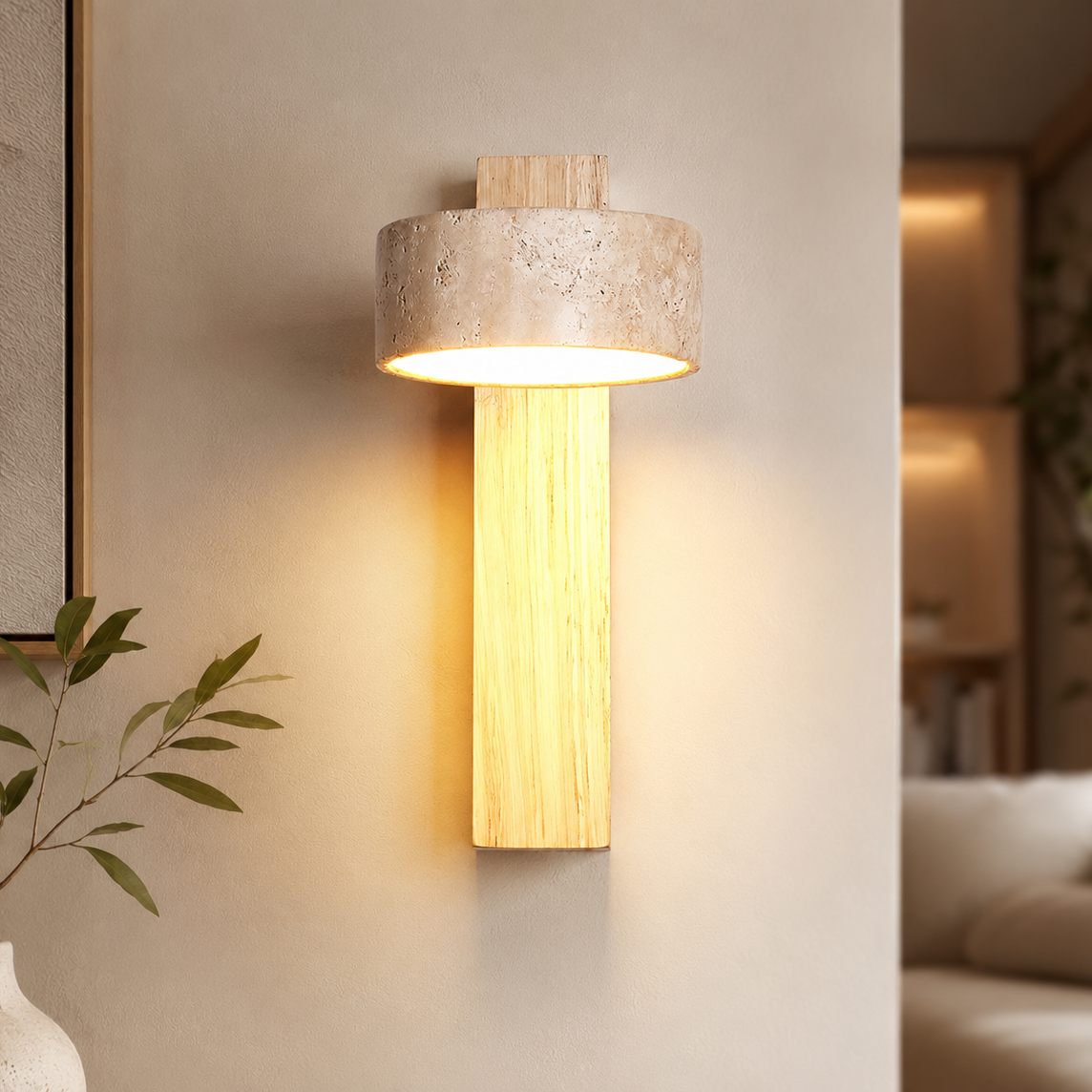 Aven Travertine Wall Light