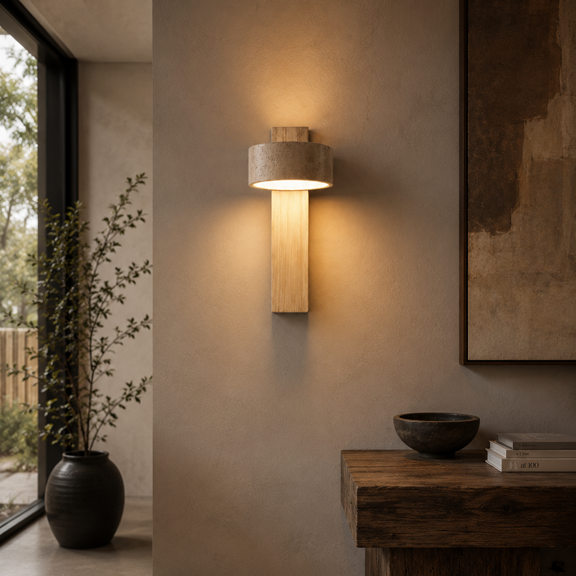 Aven Travertine Wall Light
