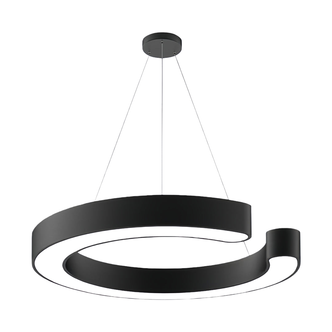 Aureon geometric pendant light showing LED frame and frosted acrylic diffuser detail