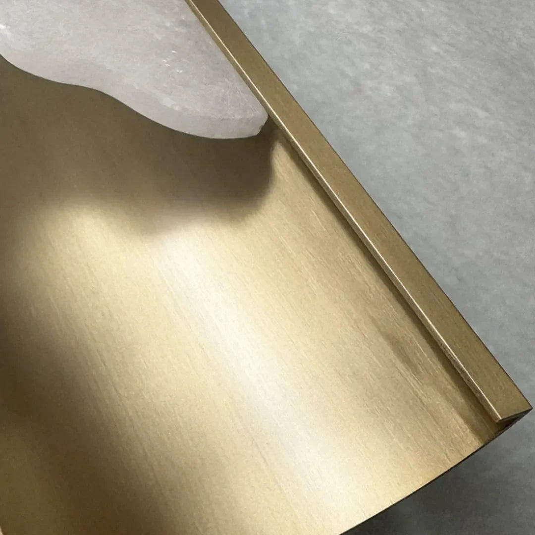 Niva wall sconce brass hardware detail, gold finish marble wall light