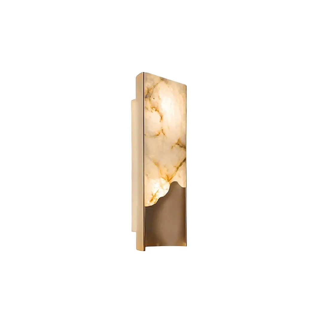 Niva marble wall sconce in compact size, slim vertical stone diffuser wall light