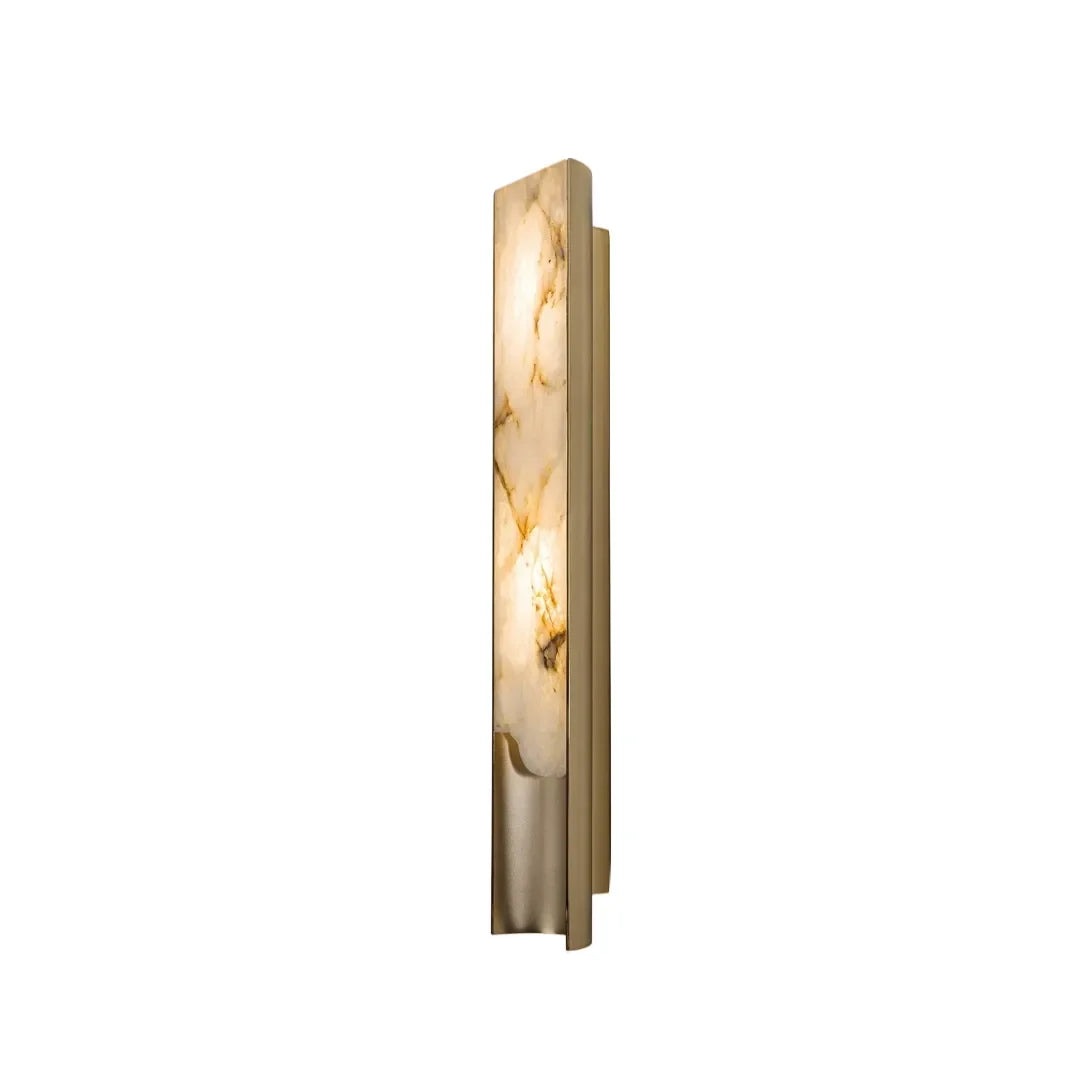 Niva tall vertical marble wall light, large stone sconce for hallways and feature walls