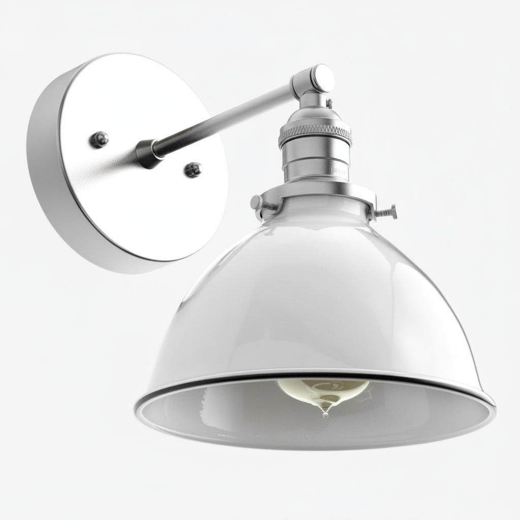 Vantara Conique Wall Sconce – White Metal Shade Light for Modern Interiors