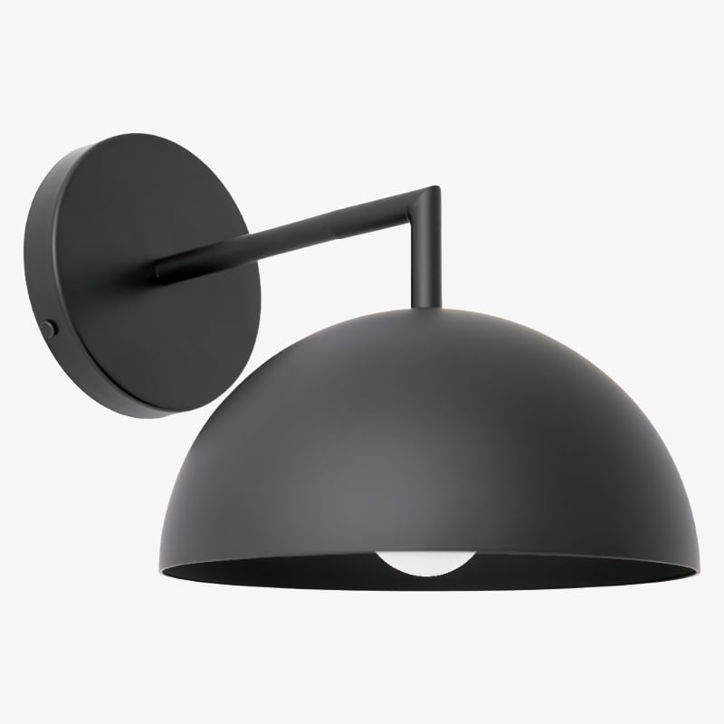 Vantara Black Dome Wall Light – Modern Minimalist Indoor Wall Sconce for Bedroom, Living Room & Hallway