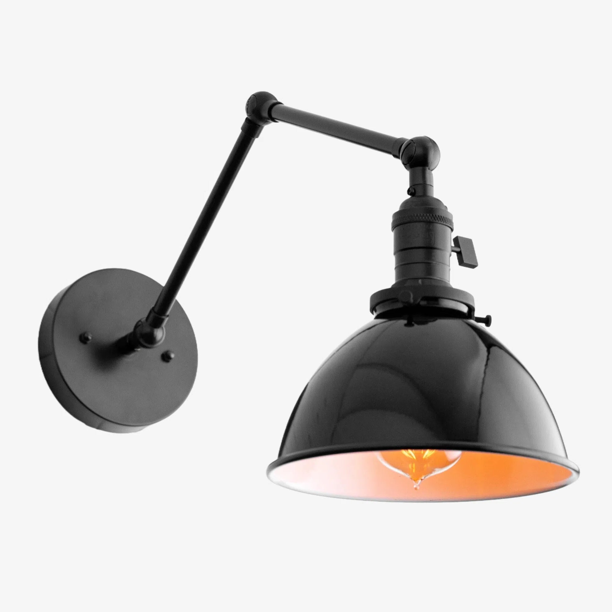 Vantara Conique Adjustable Wall Sconce – Vintage Industrial Metal Wall Light for Bedroom, Living Room & Hallway