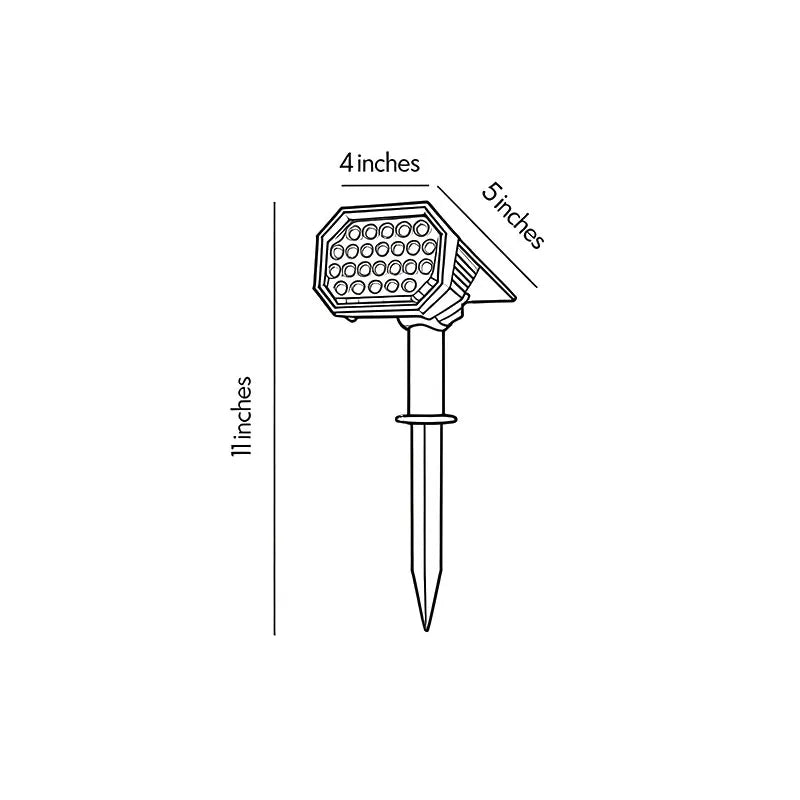Solvara solar stake garden light size guide showing dimensions for HA169372