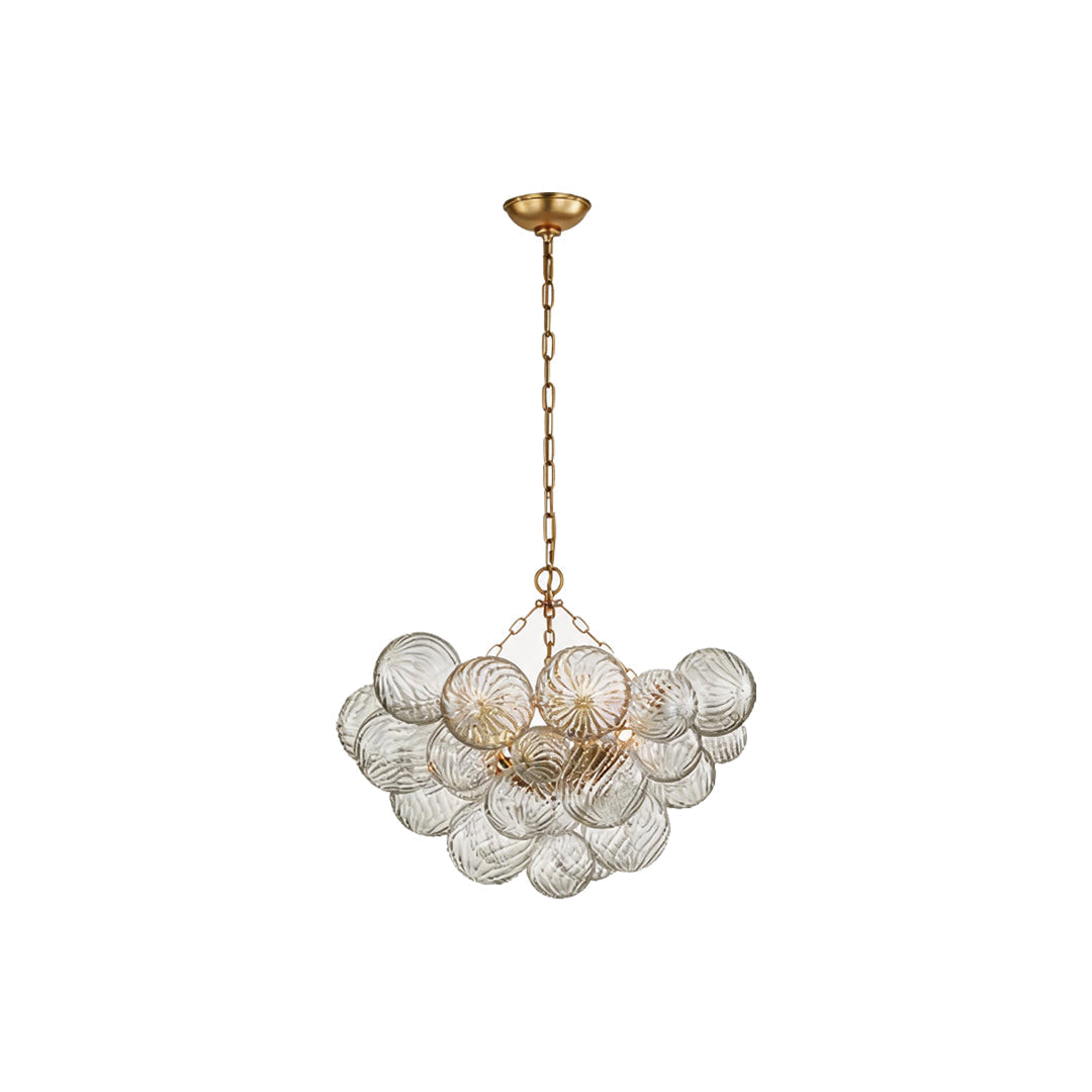 Auréline 4-head glass bubble chandelier with copper frame, compact cluster view