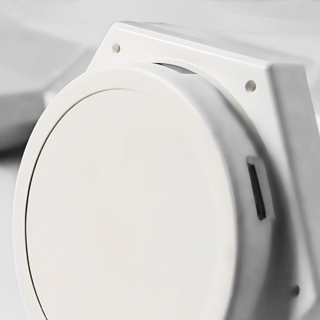 Rear mounting detail of a hexagon LED wall light panel showing installation hardware