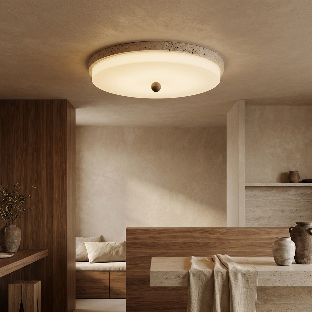 Seraphina Travertine Orb Ceiling Light