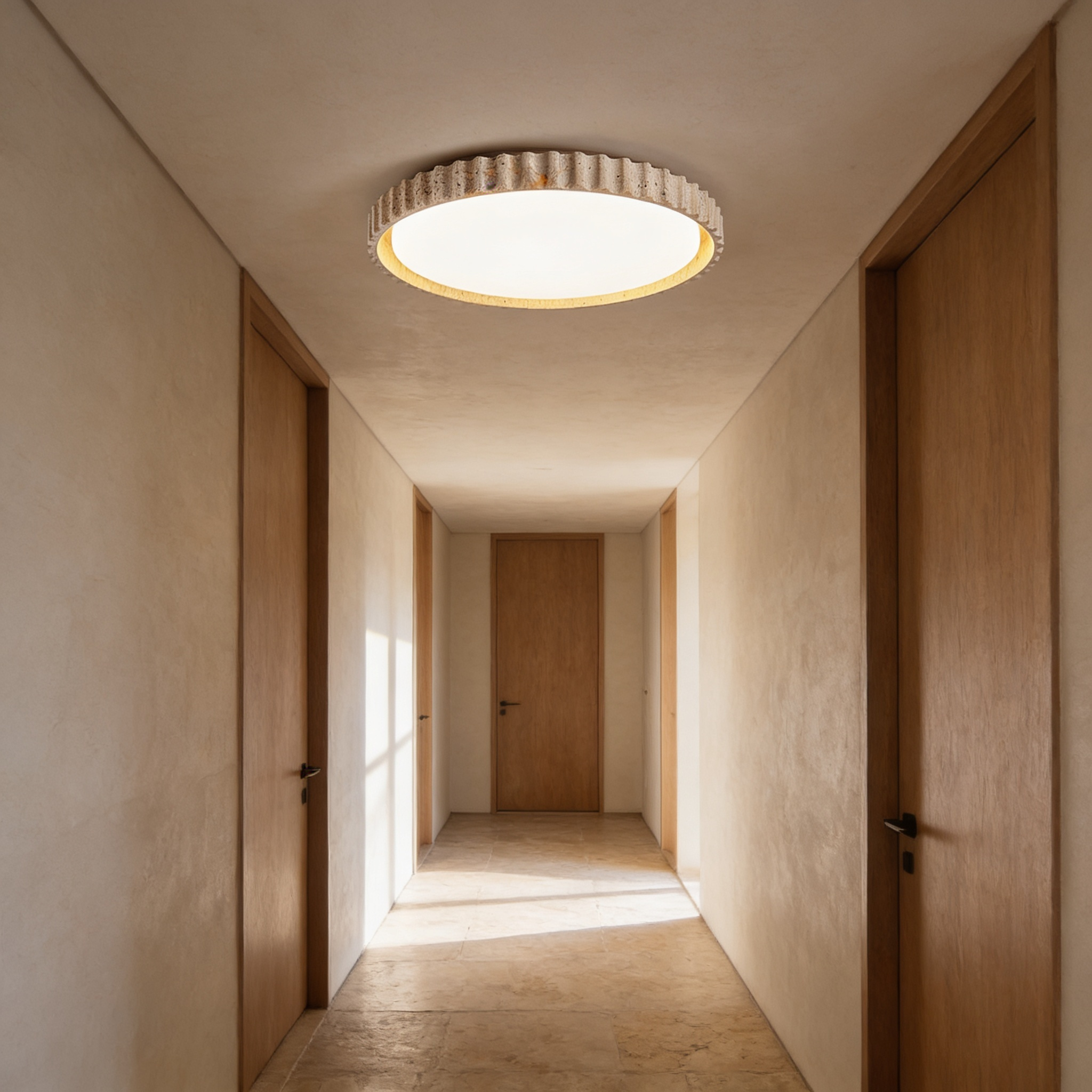 Mira Travertine Ring Ceiling Light