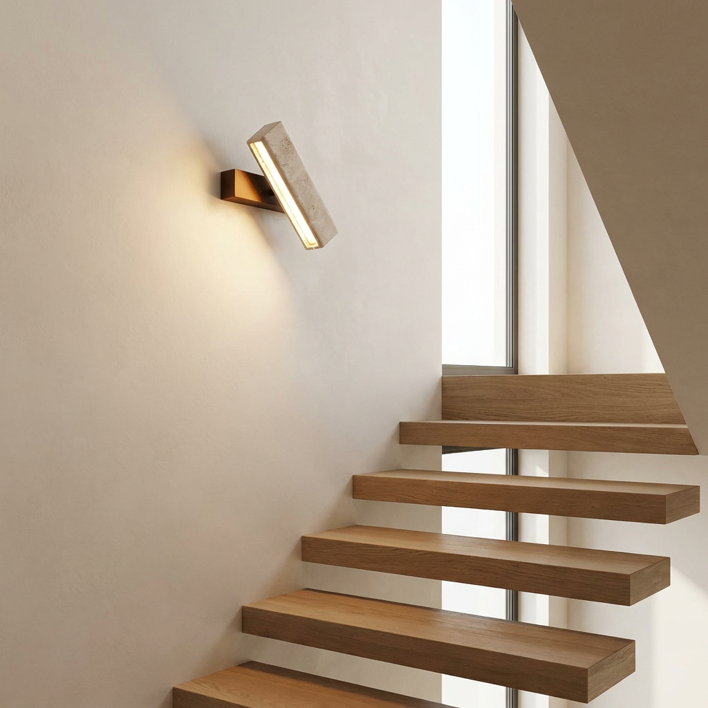 Aurelia Travertine Rotating Wall Light