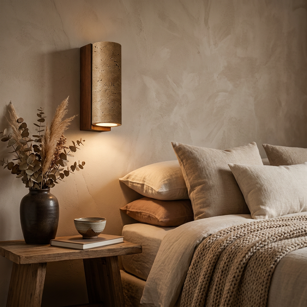 Liora Natural Travertine Wall Lamp