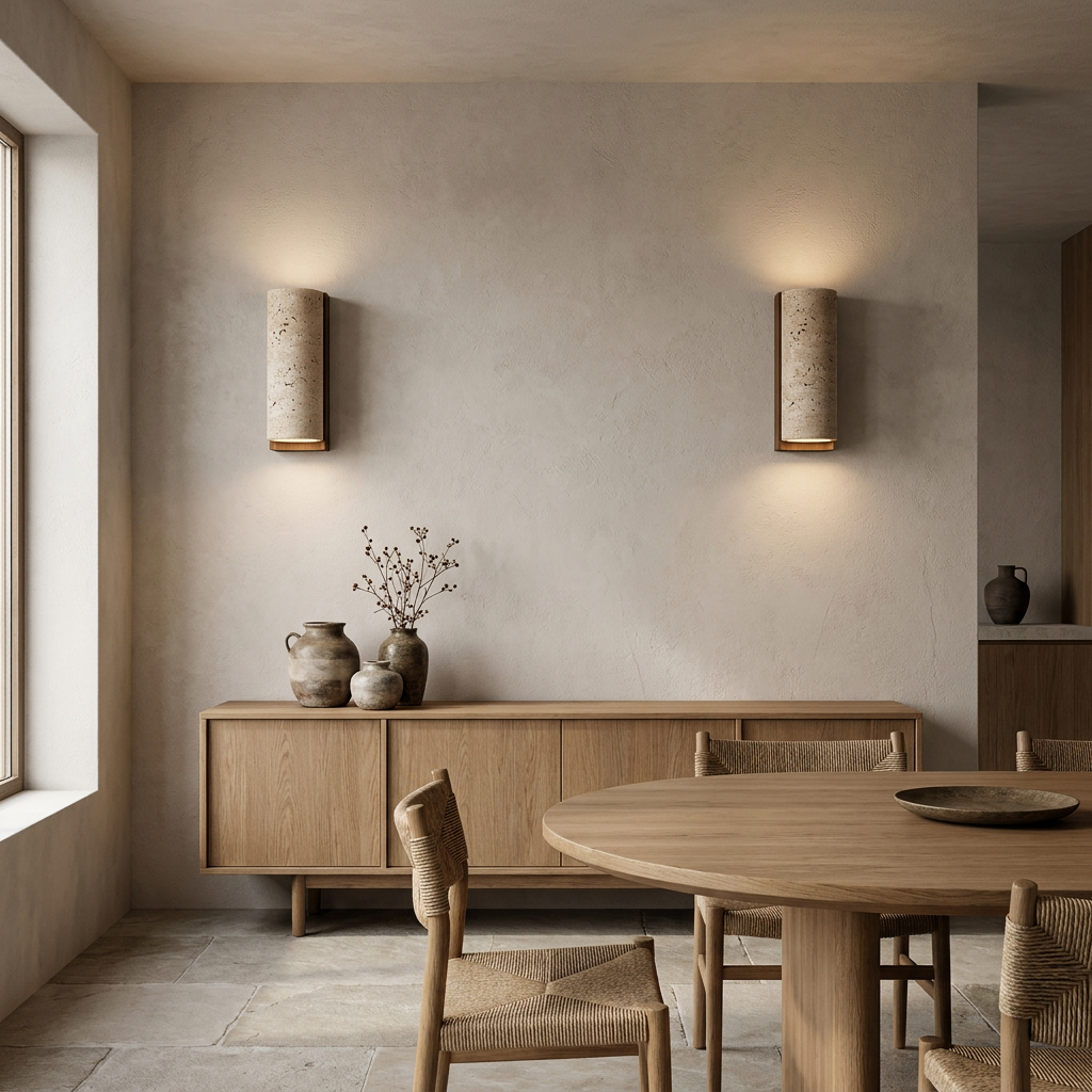 Liora Natural Travertine Wall Lamp