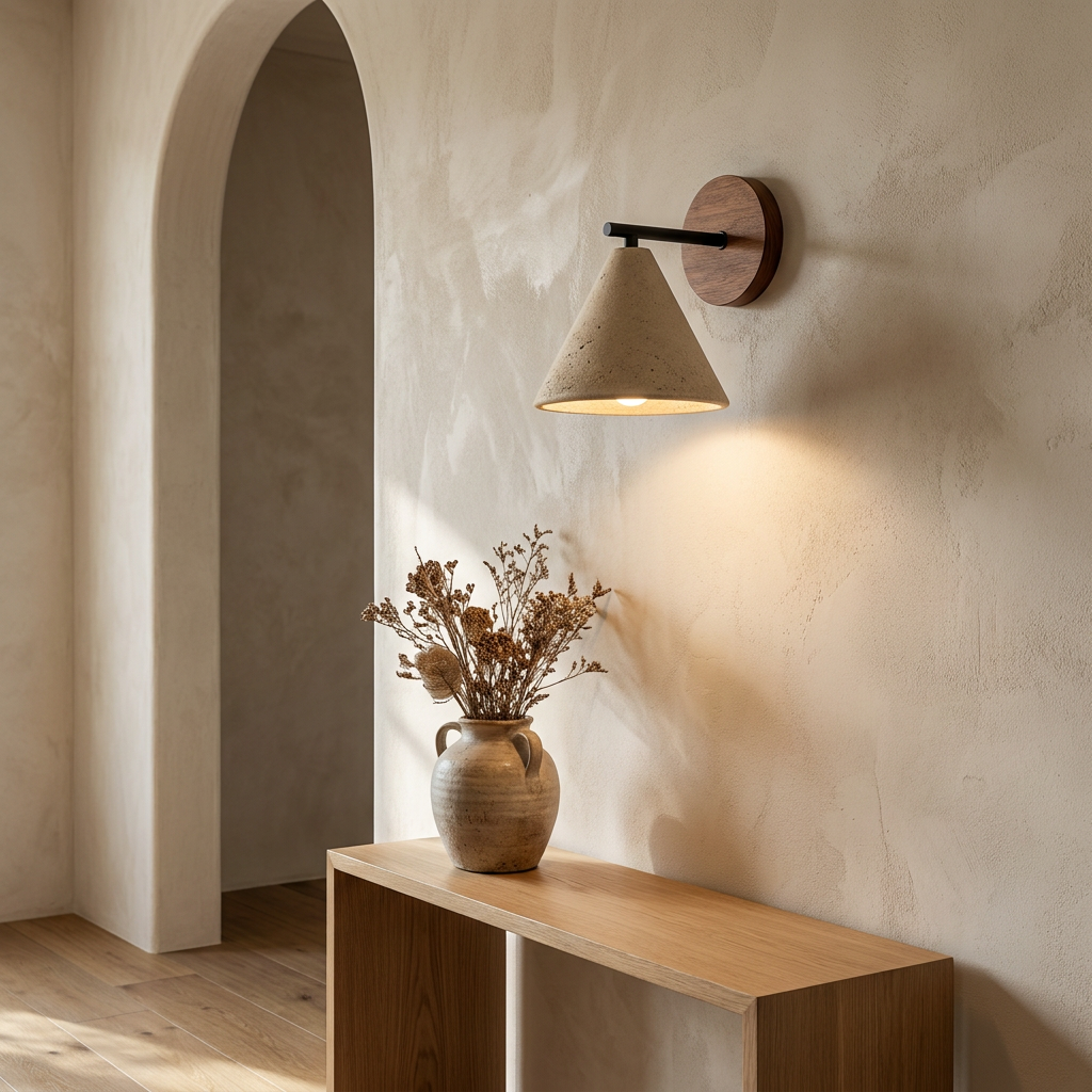 Linea Tapered Travertine Wall Light