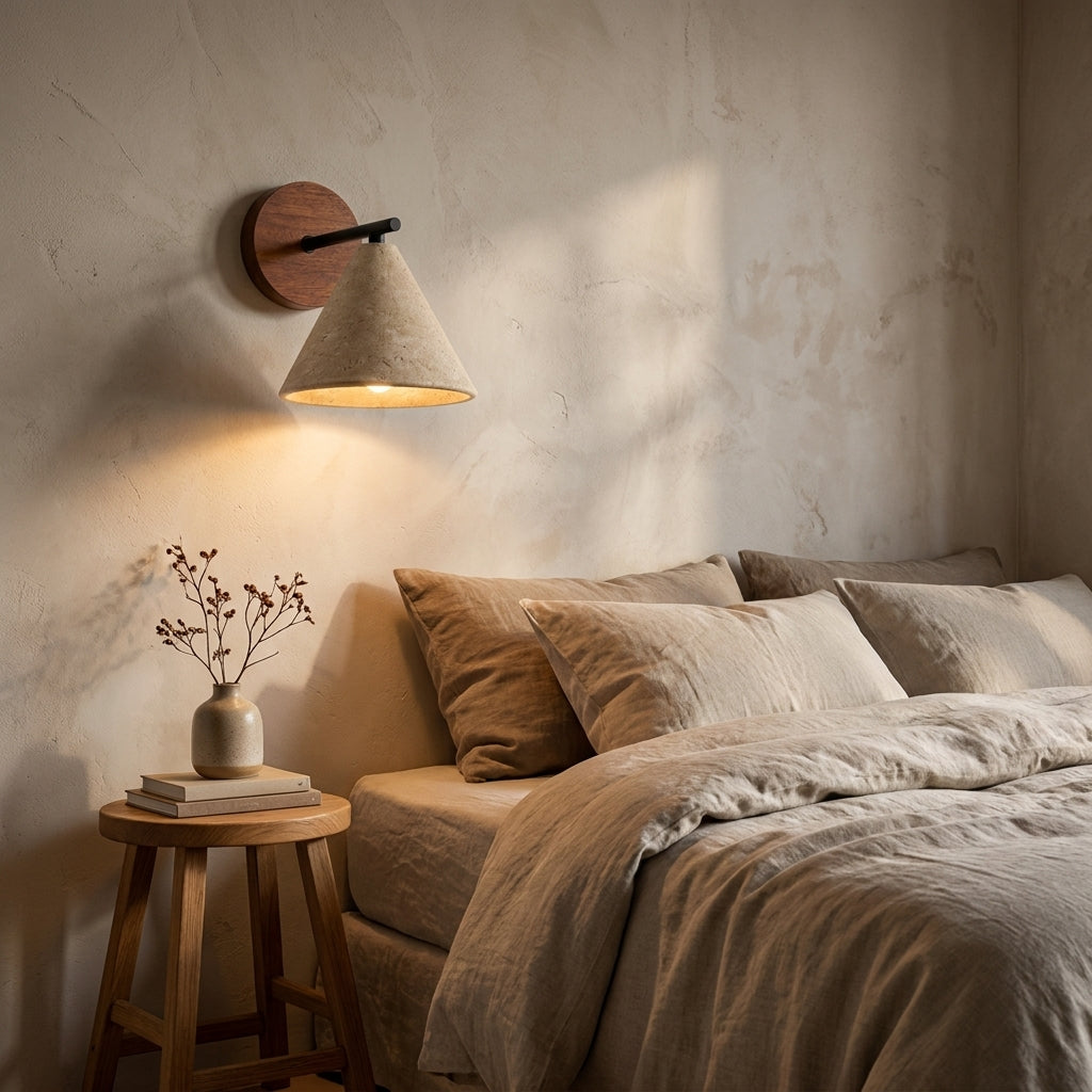 Linea Tapered Travertine Wall Light
