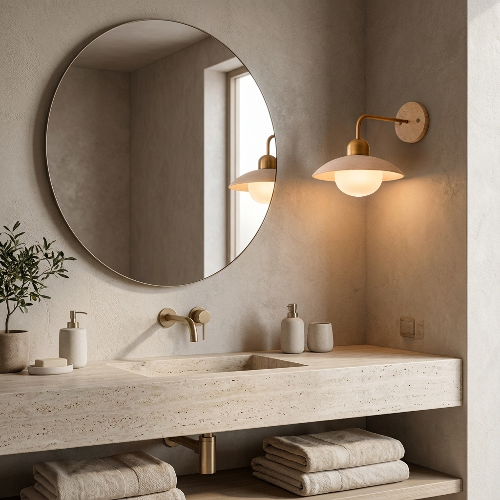 Kaida Travertine Halo Wall Light