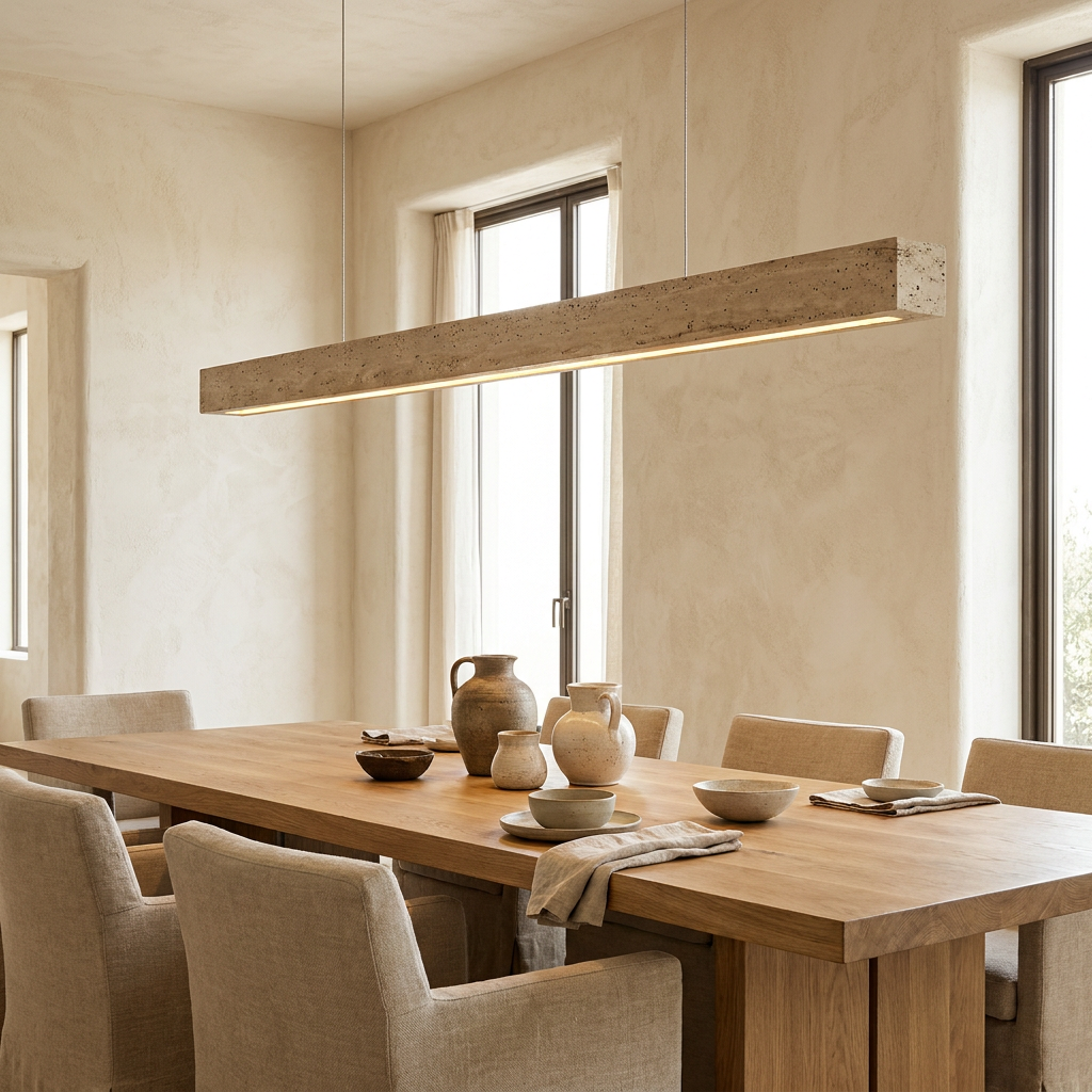 Nori Travertine Linear Pendant Light