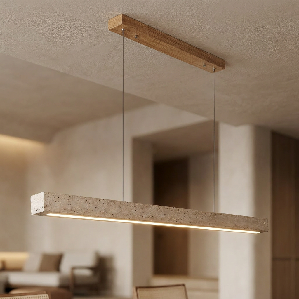 Nori Travertine Linear Pendant Light