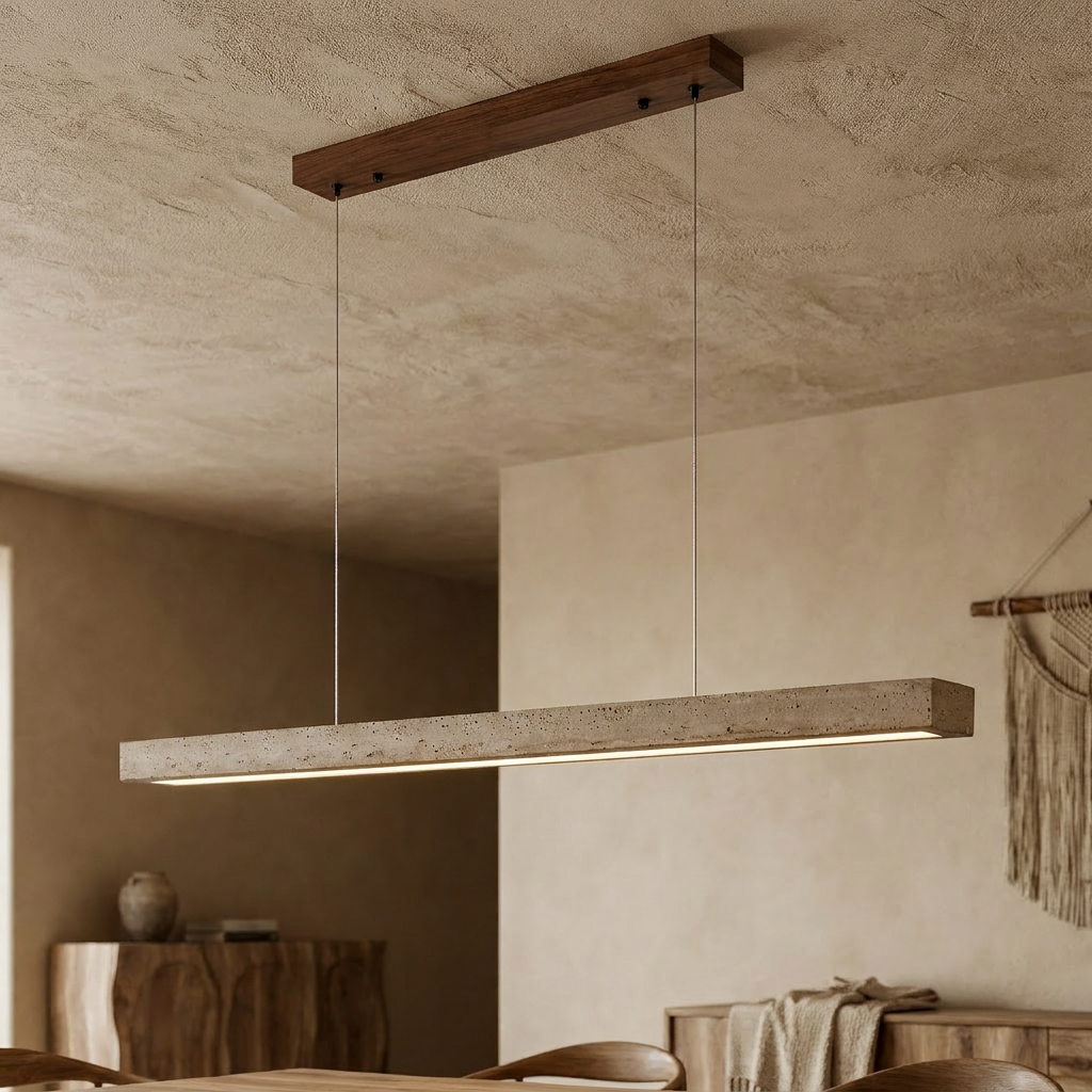 Nori Travertine Linear Pendant Light
