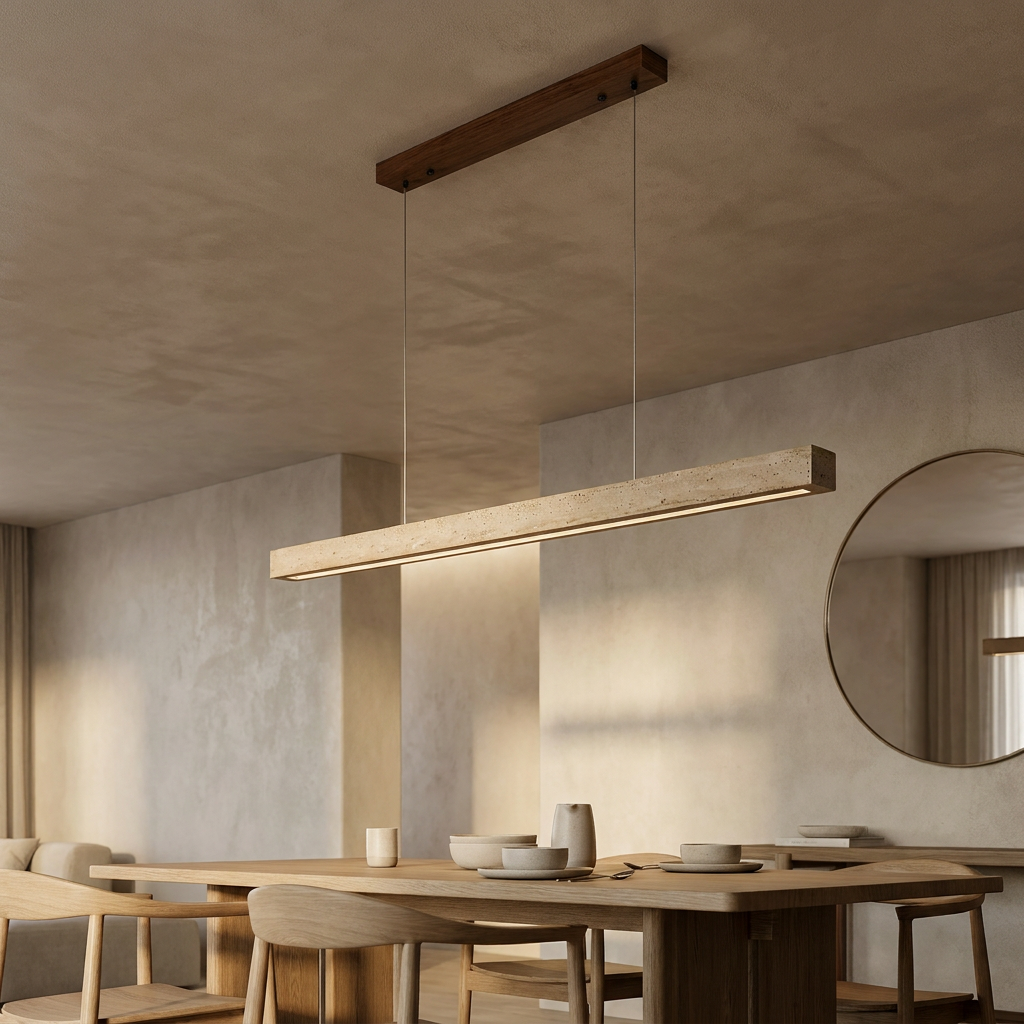 Nori Travertine Linear Pendant Light