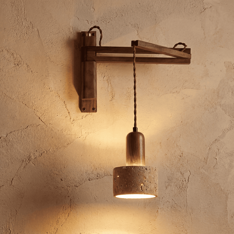 Sora Travertine Adjustable Wall Light