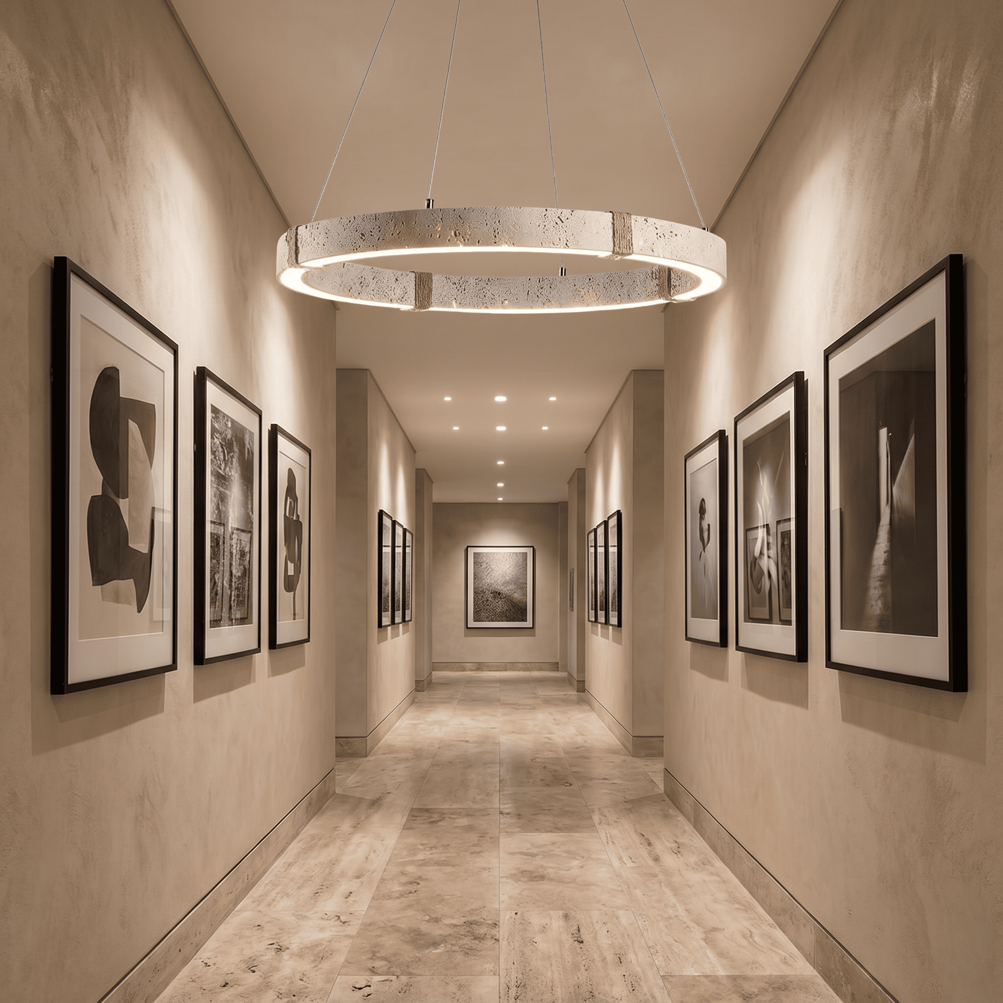 Keiro Travertine Ring Chandelier