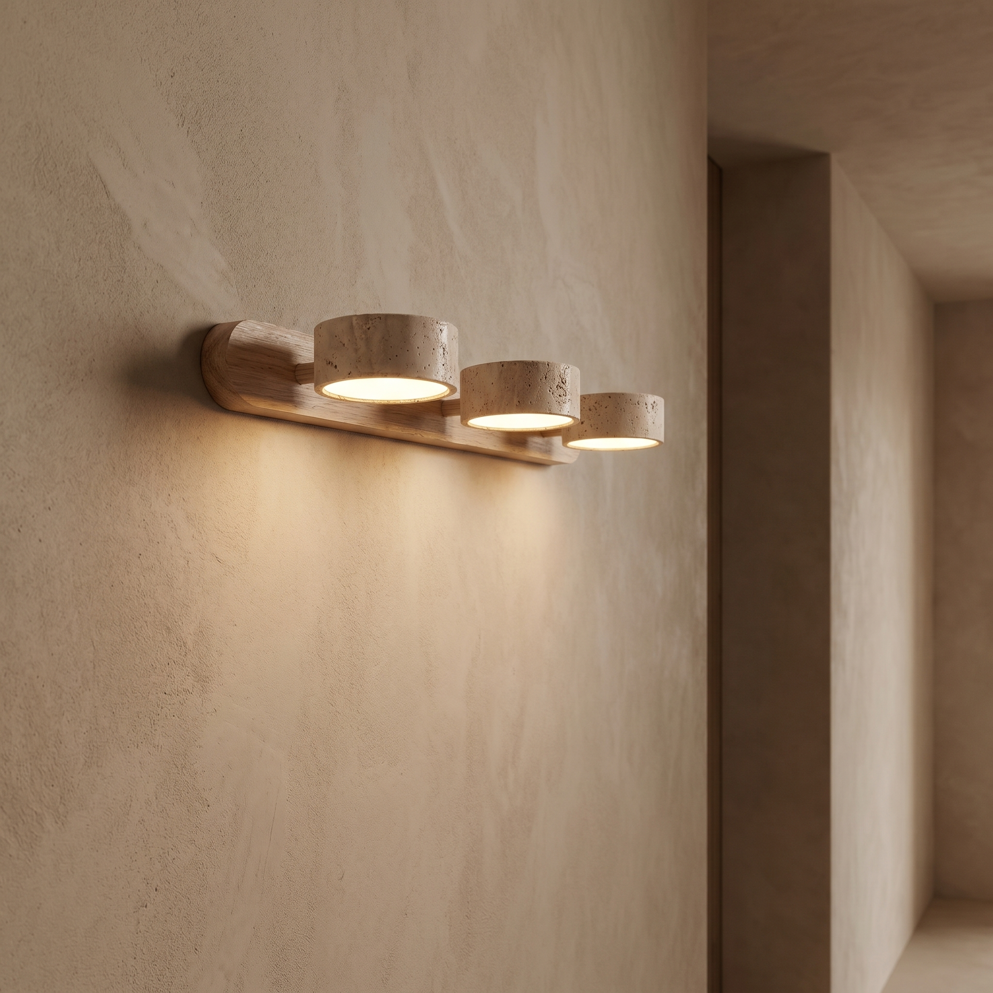 Akari Travertine Wall Sconce Light