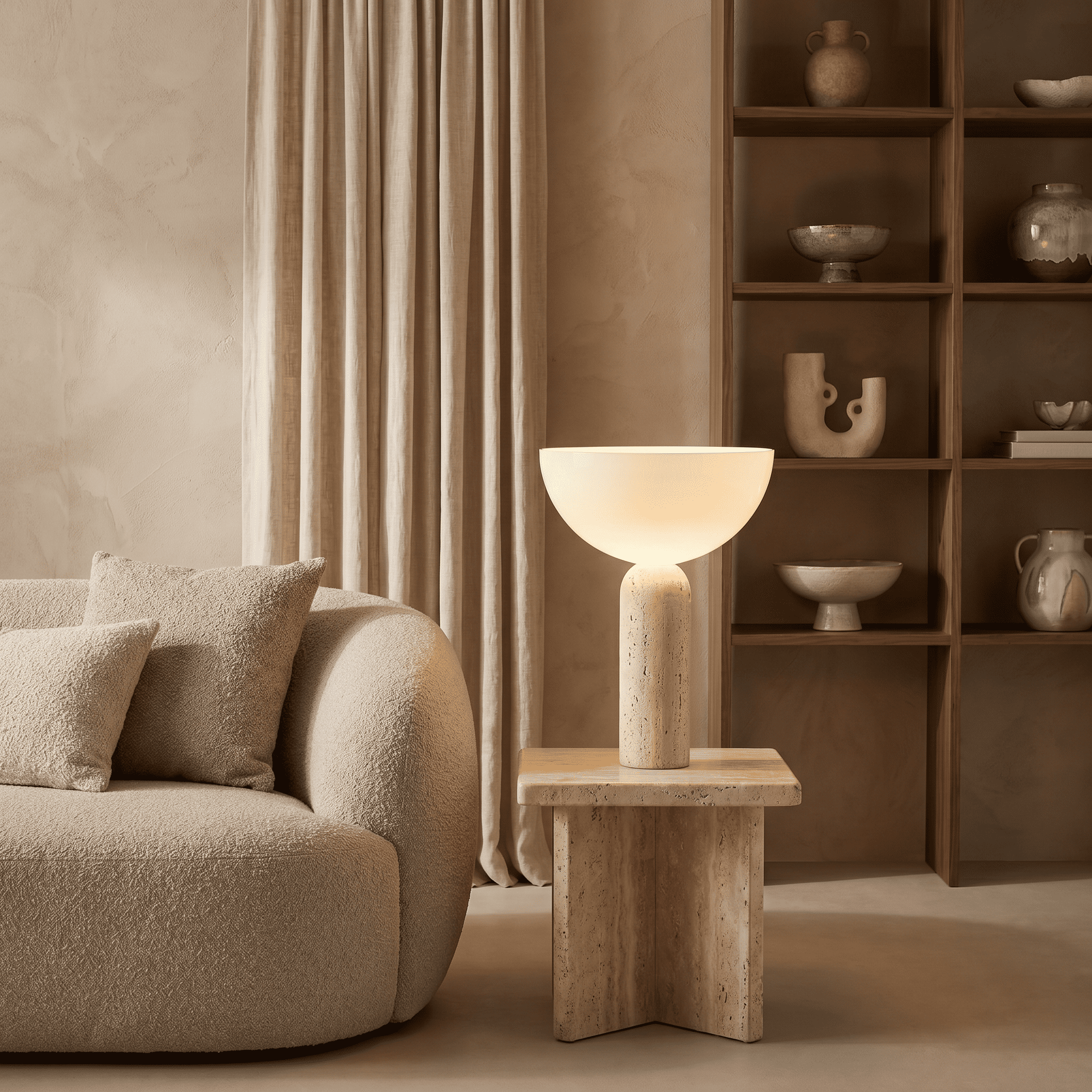 Maren Travertine Table Lamp