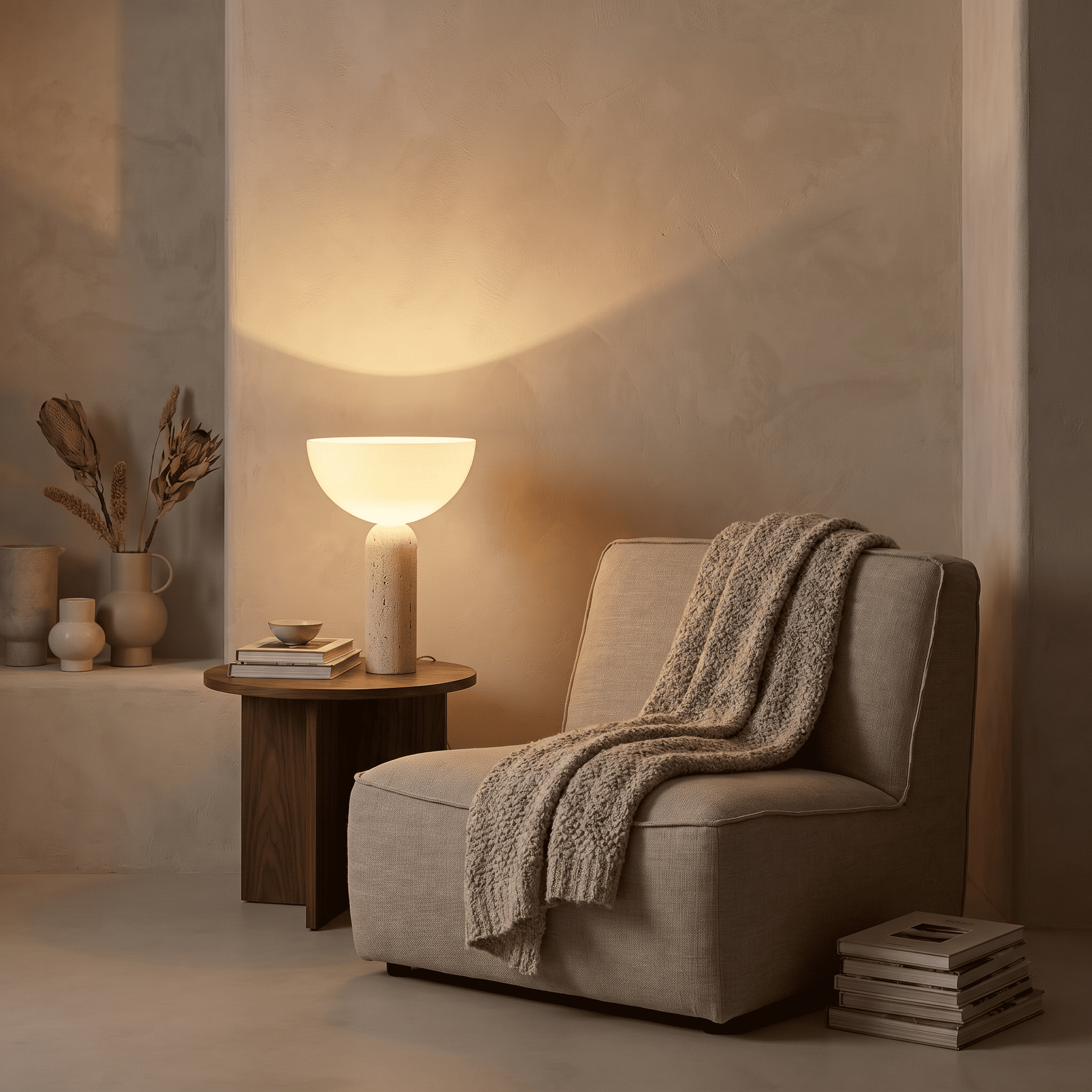 Maren Travertine Table Lamp