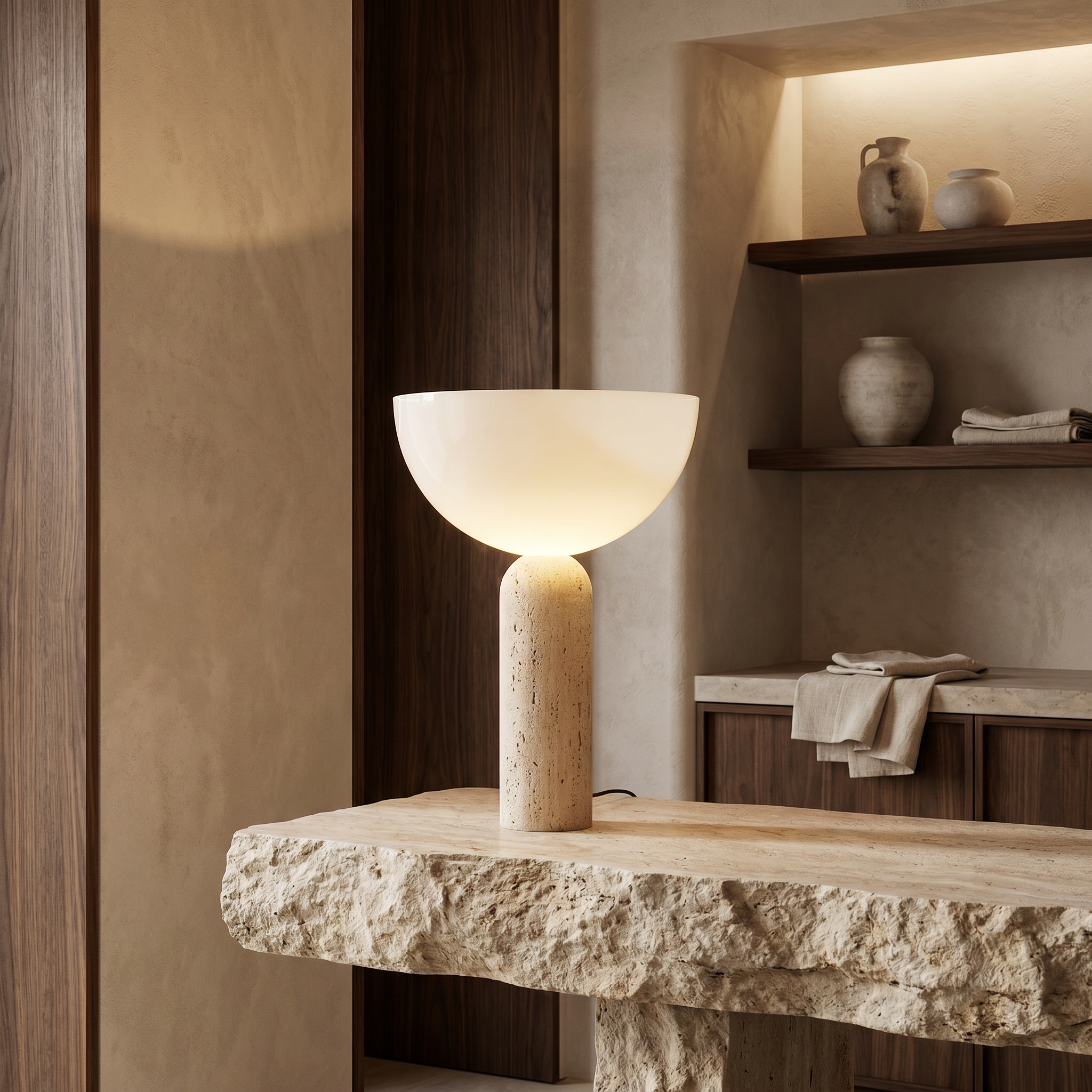 Maren Travertine Table Lamp