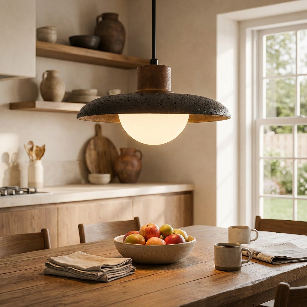 Celestine Stone Dome Pendant Light lifestyle