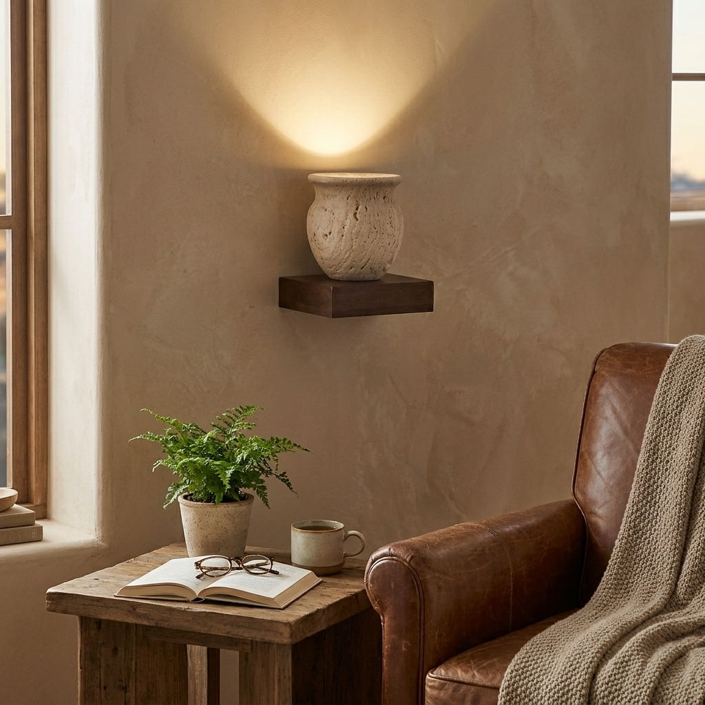 Kaya Travertine Wall Light lifestyle