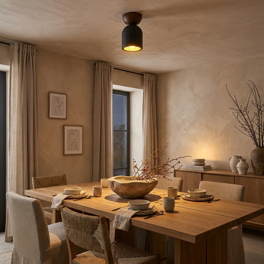Vela Travertine Ceiling Light