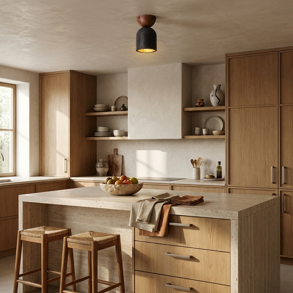 Vela Travertine Ceiling Light