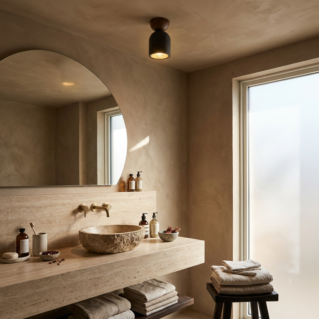 Vela Travertine Ceiling Light