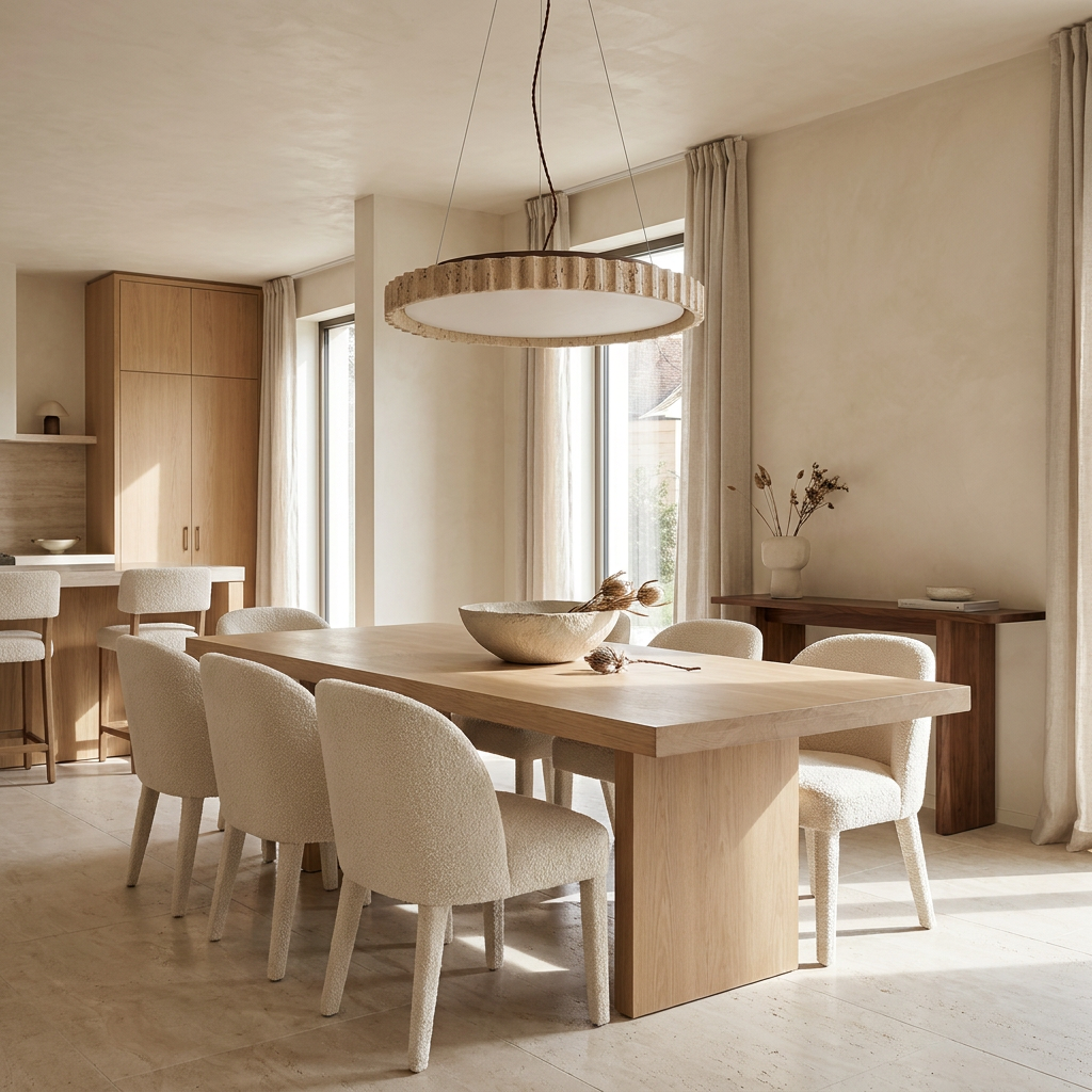 Yumi Travertine Circle Pendant Light