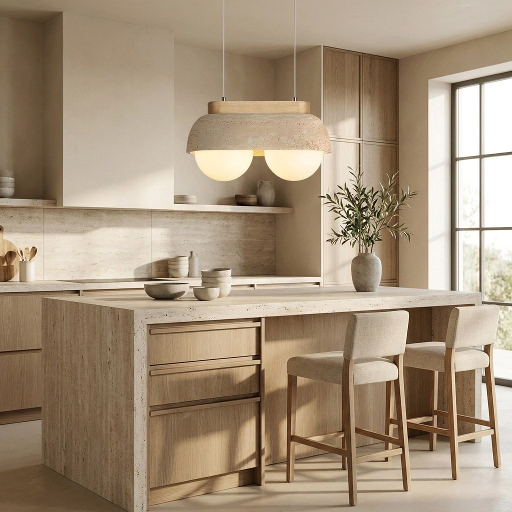 Emori Travertine Pendant Light