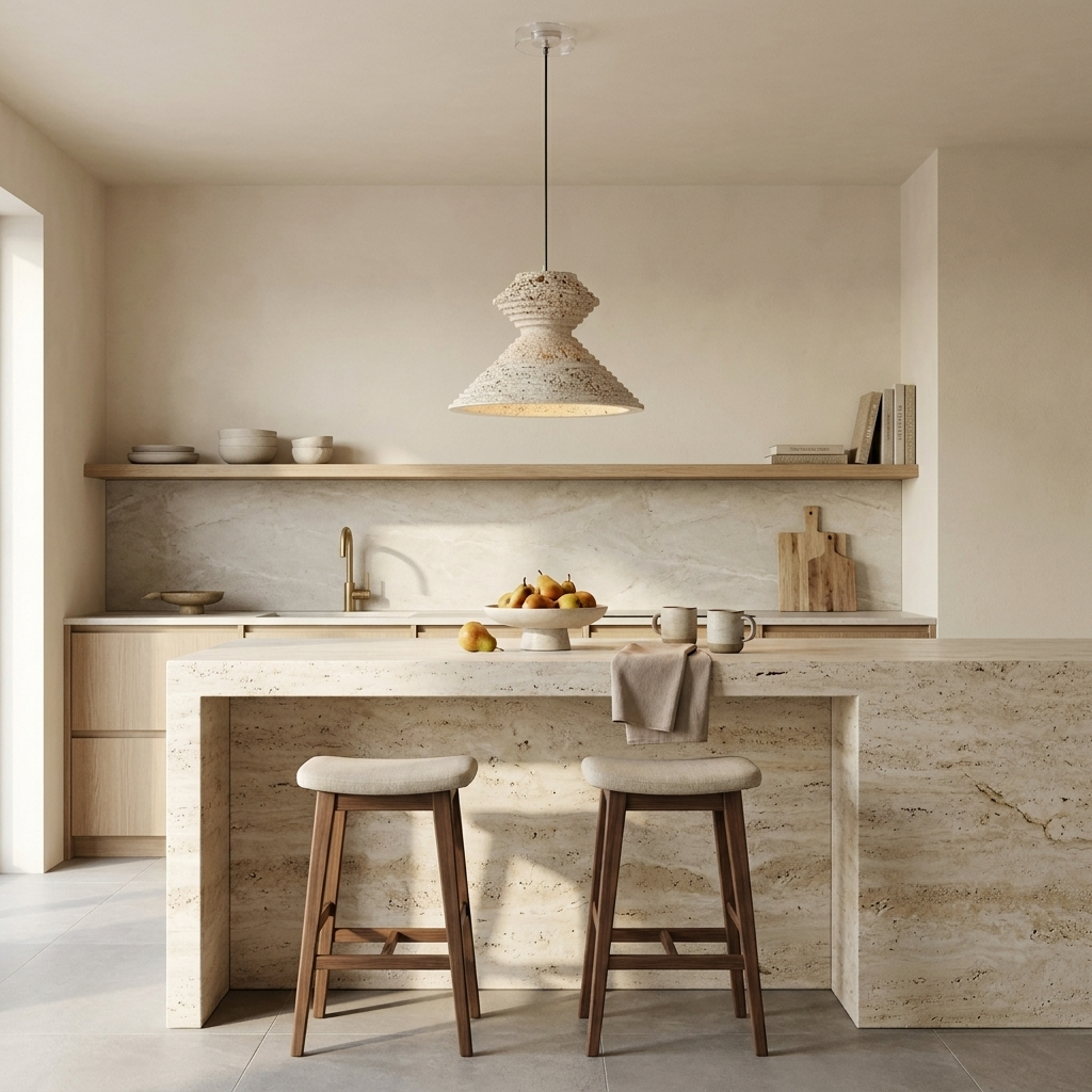 Naia Travertine Pendant Light