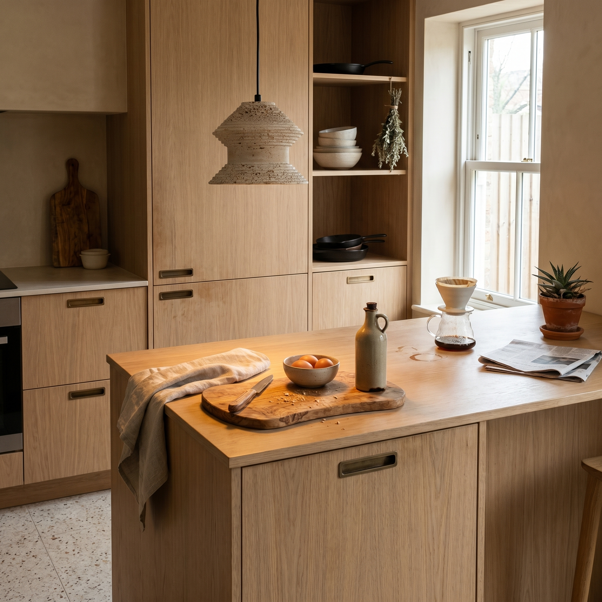Naia Travertine Pendant Light