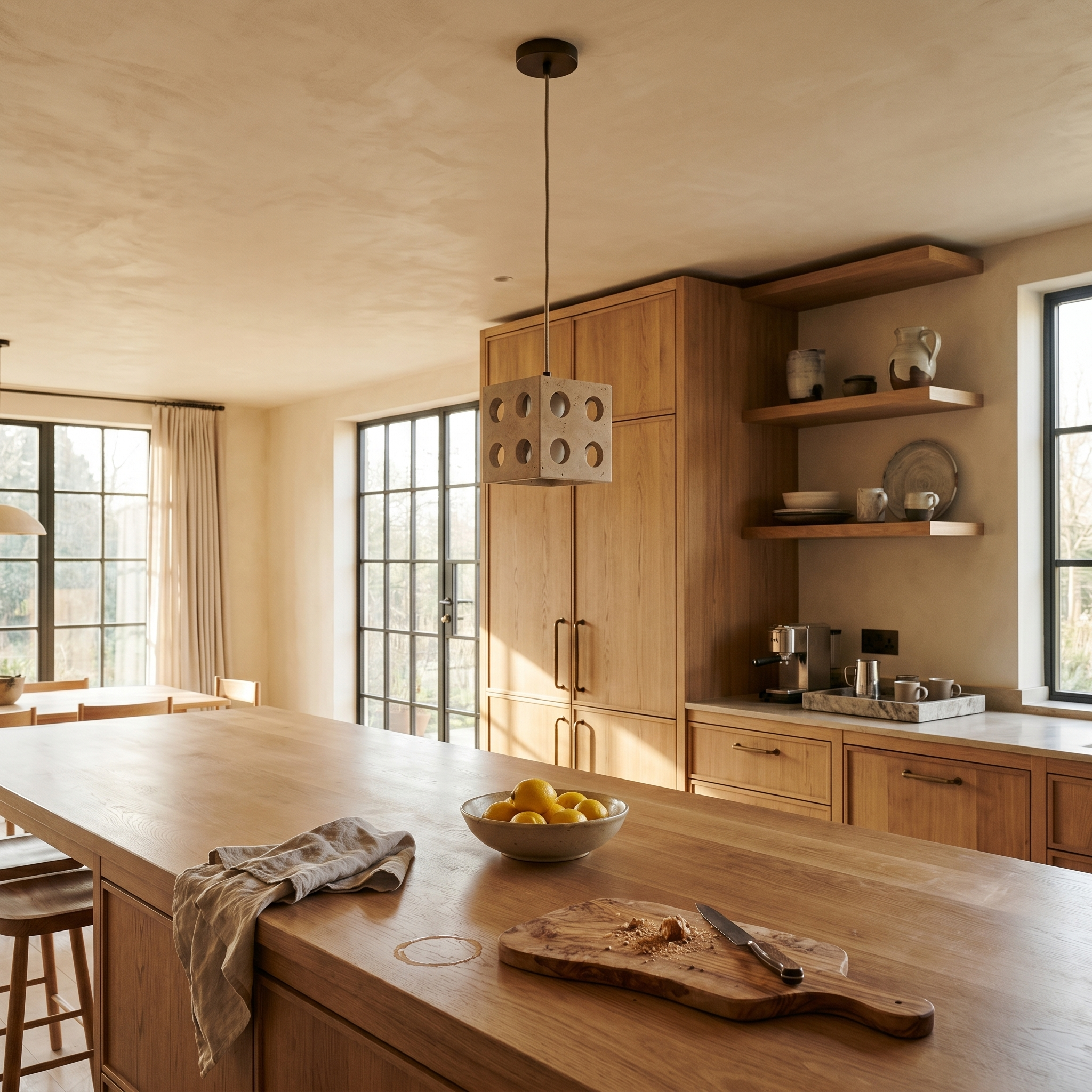 Kiru Travertine Cube Pendant Light