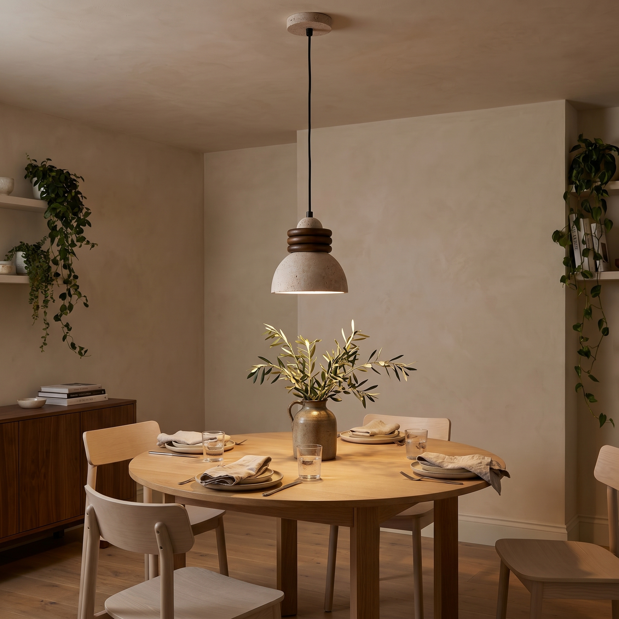 Ciroa Travertine Loop Pendant Light