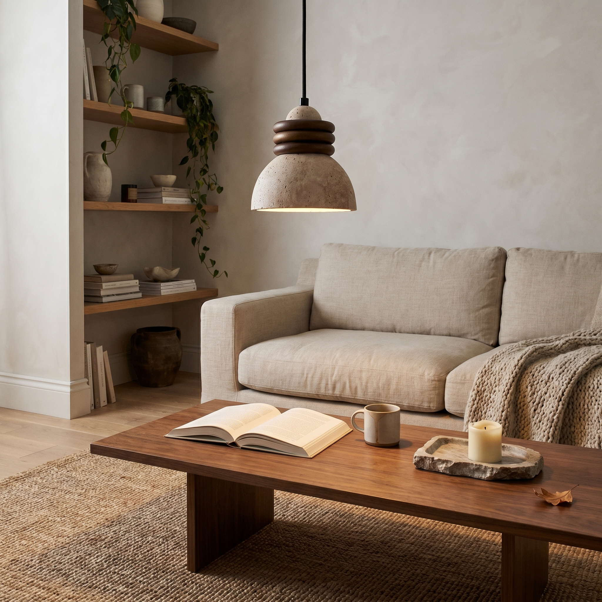 Ciroa Travertine Loop Pendant Light