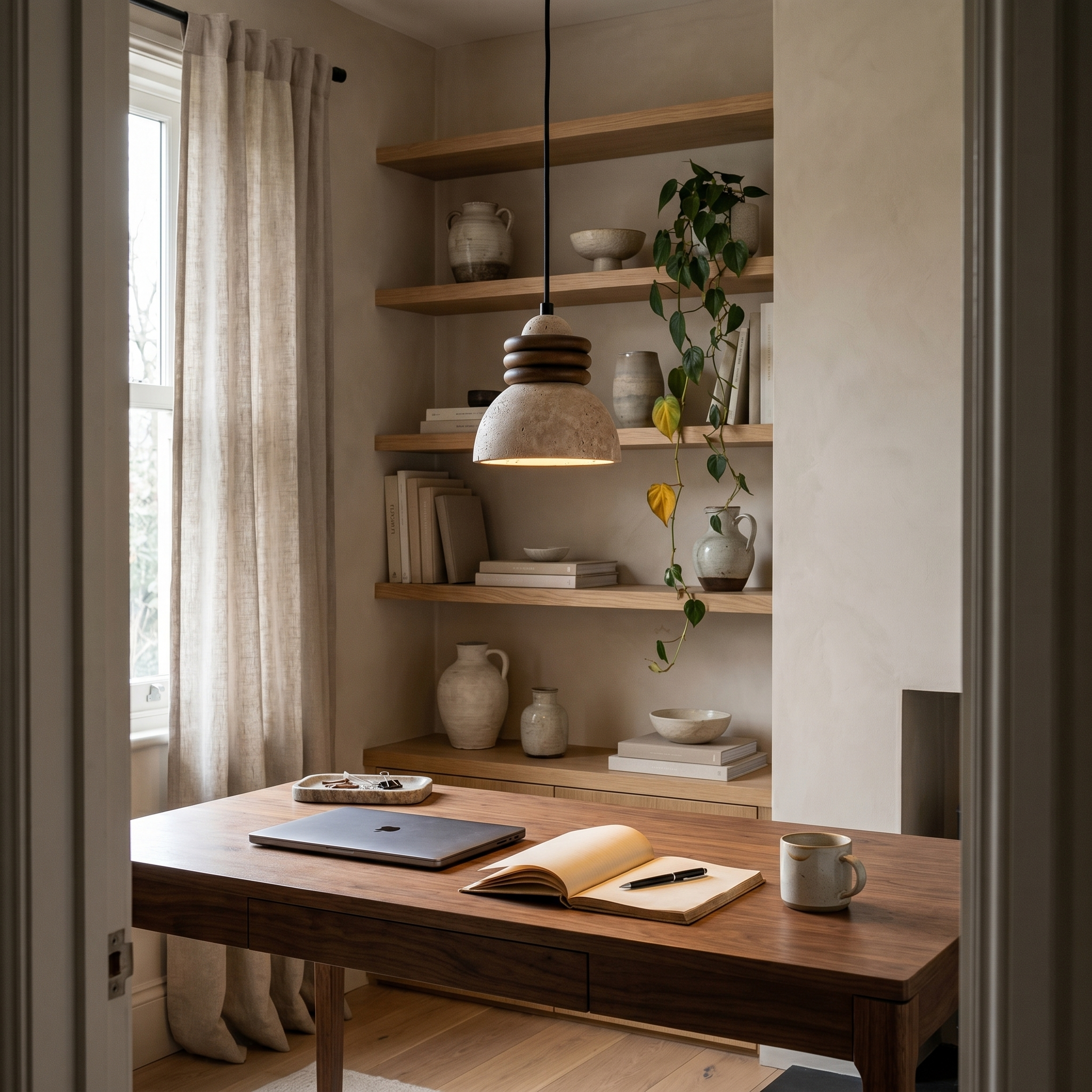 Ciroa Travertine Loop Pendant Light